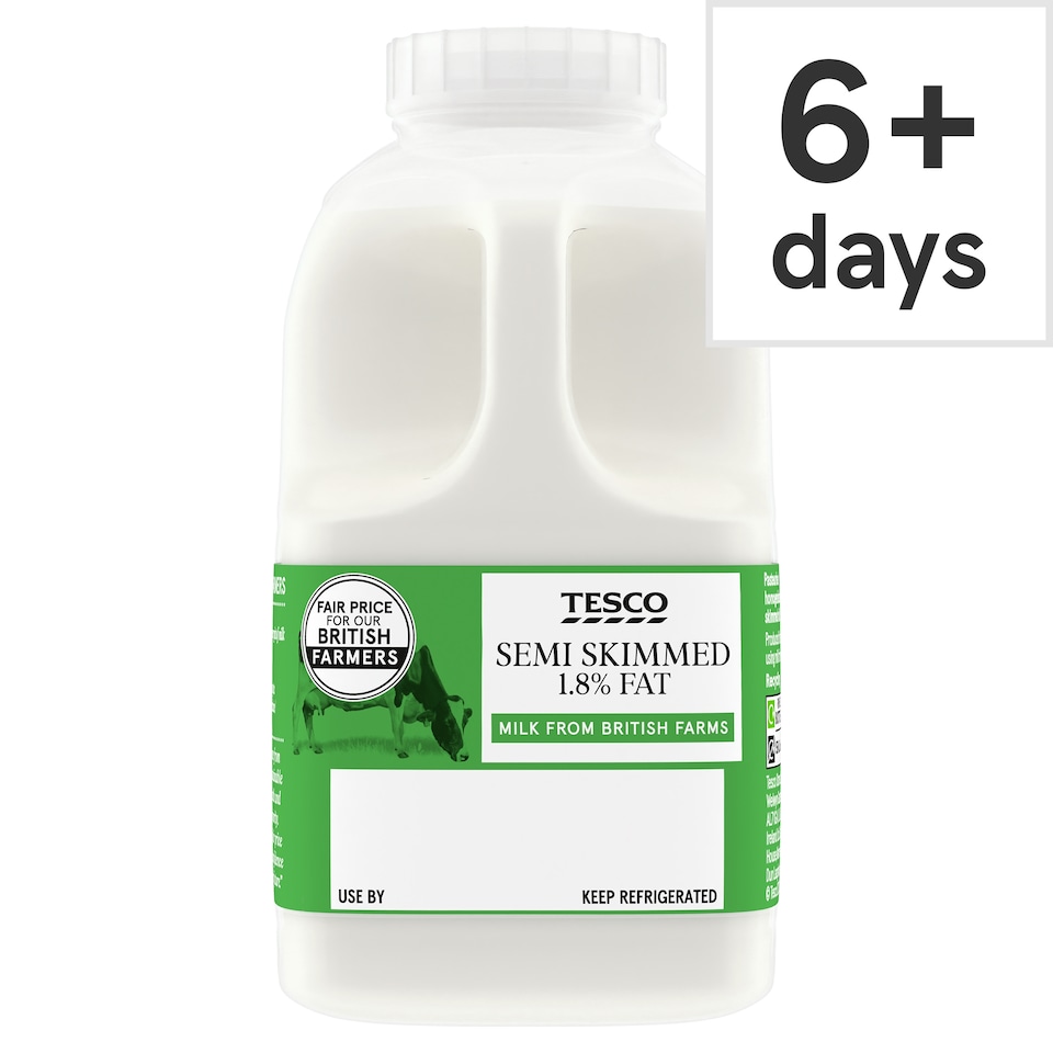 Tesco British Semi Skimmed Milk 568 Ml, 1 Pint