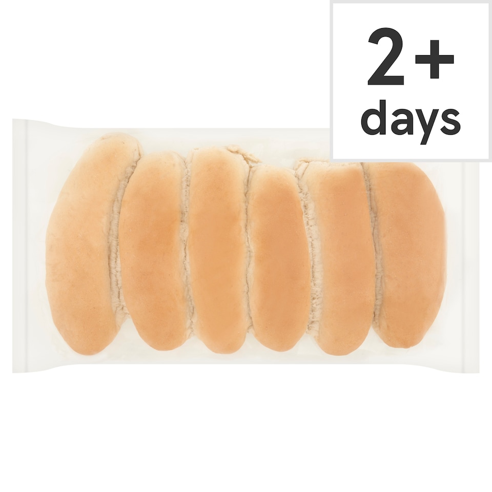 image 1 of Tesco Large White Hot Dog Rolls 6 Pack