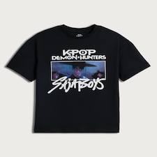 K-Pop Demon Hunters Pure Cotton Saja Boys T-Shirt in Black