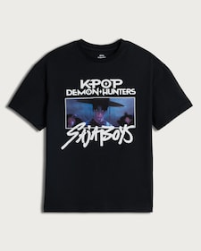 K-Pop Demon Hunters Pure Cotton Saja Boys T-Shirt in Black