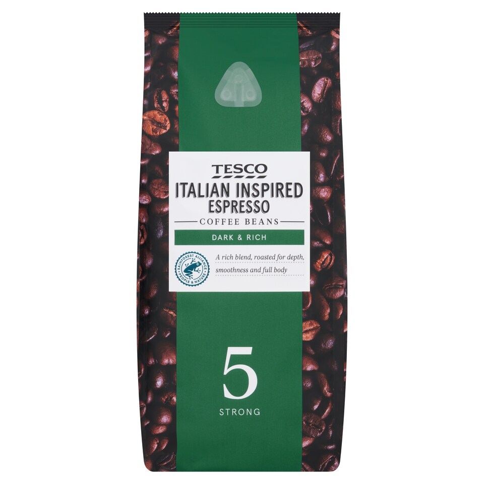 Tesco Italian Inspired Espresso Coffee Beans Medium - Strong 454G