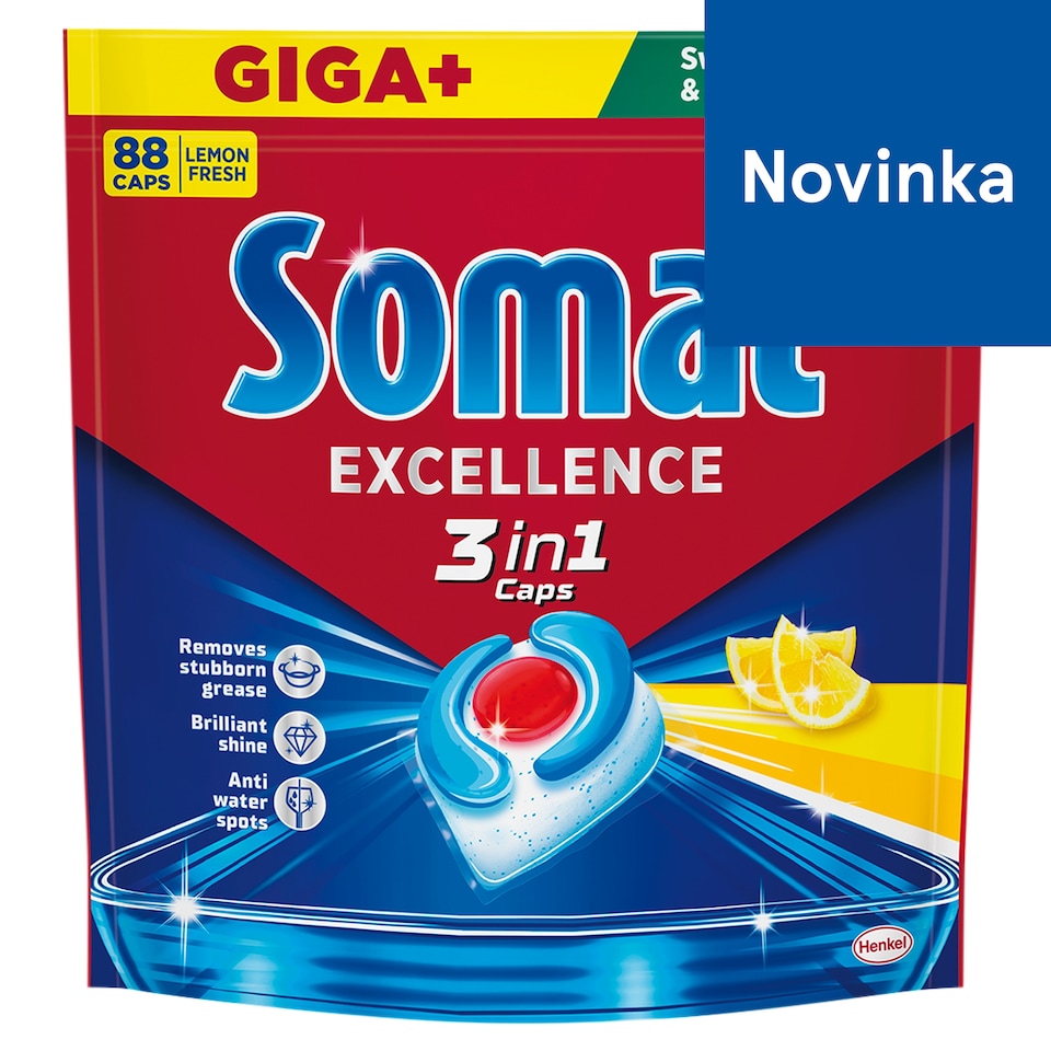 Somat Excellence 3in1 Lemon Fresh kapsuly do umývačky riadu 88 ks 1592,8 g