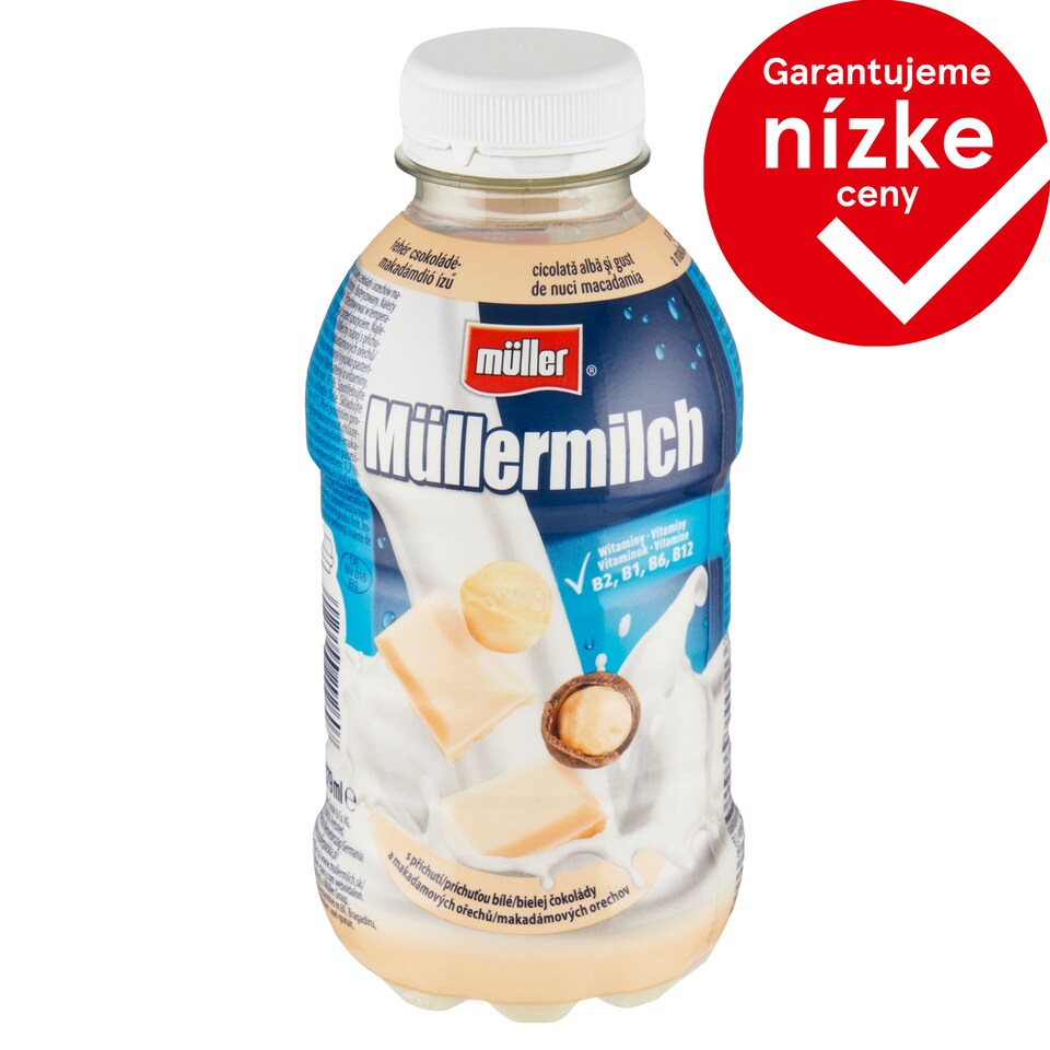 Müller Müllermilch Mliečny nápoj s príchuťou bielej čokolády a makadamových orechov 400 g