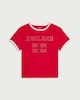 image 4 of F&F Girls Cotton Rich England Flag Embellished T-Shirt in Red