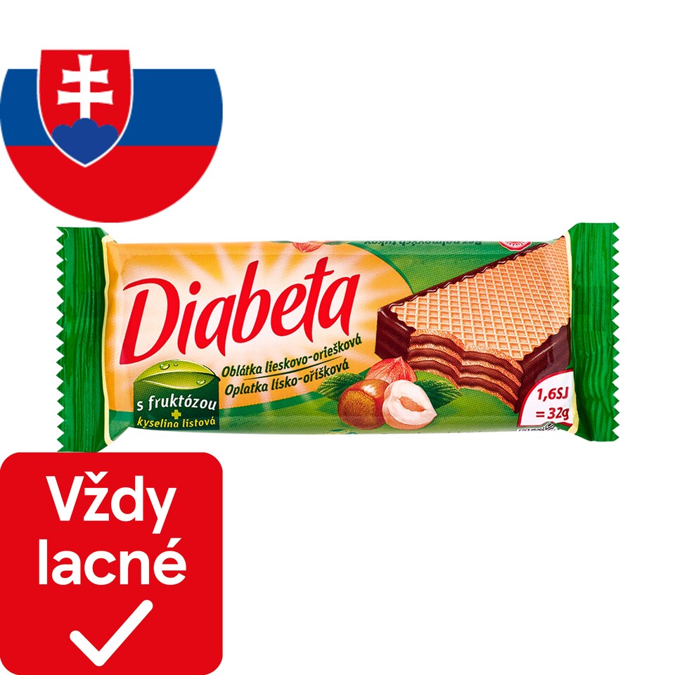 DIABETA oblátka s orieškovou náplňou 32g