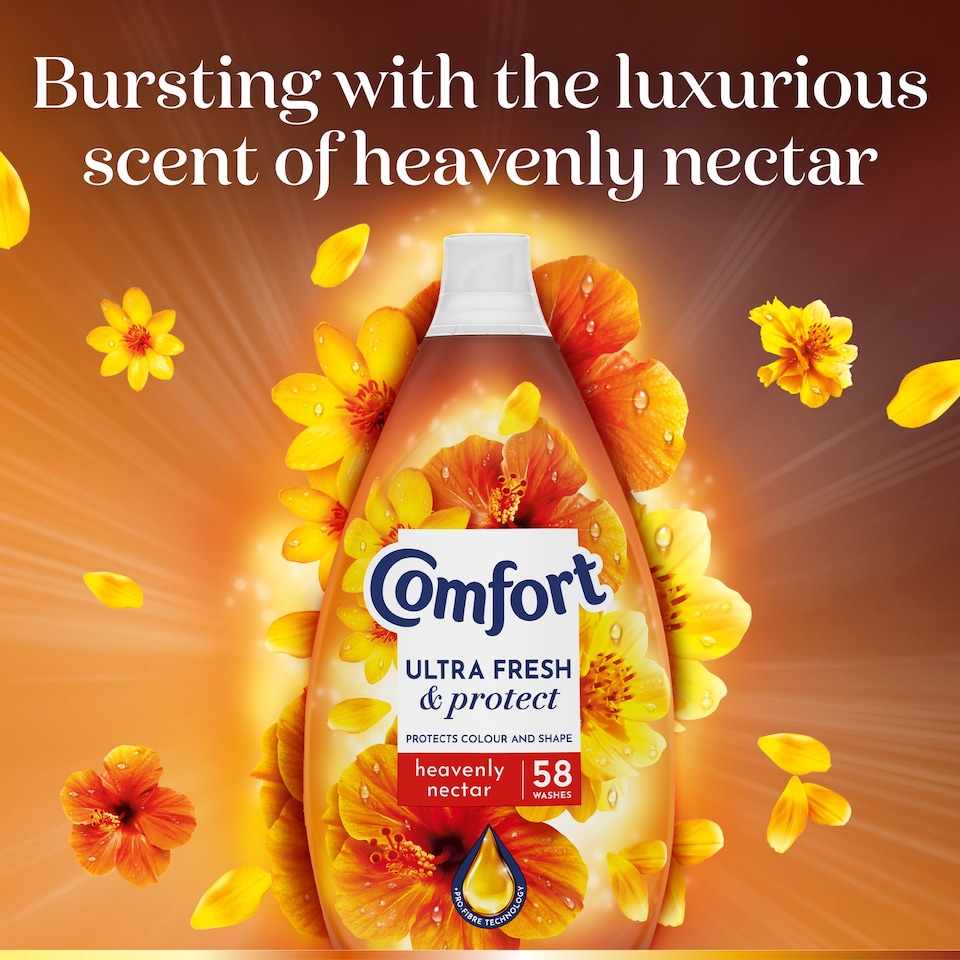 image 1 of Comfort Ultra Fresh & Protect Fabric Conditioner Heavenly Nectar 58 Washes 870ml