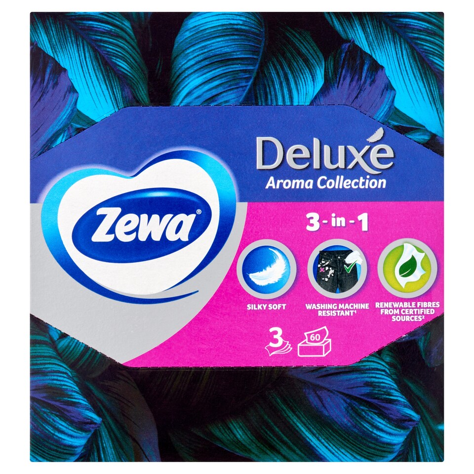 Zewa Deluxe Aroma Collection dobozos illatosított papír zsebkendő 3 rétegű 60 db  1. kép