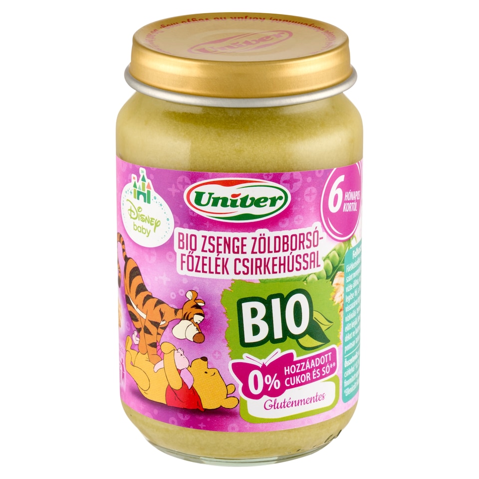 image 1 of Univer Disney Baby Organic Green Peas Stew with Chicken Baby Food 6+ Months 163 g