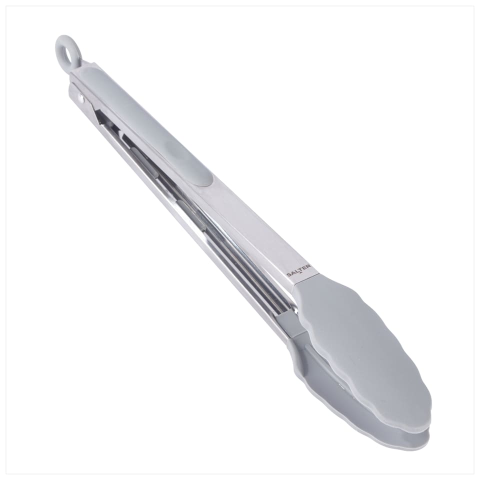 image 1 of Salter Simply Prep 12 Inch Silicone Locking Tongs