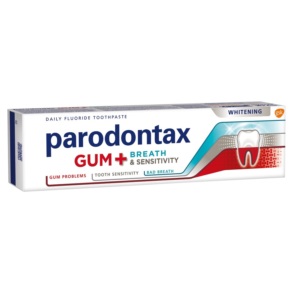 image 1 of Parodontax Gum + Breath & Sensitivity Whitening zubná pasta s fluoridom 75 ml