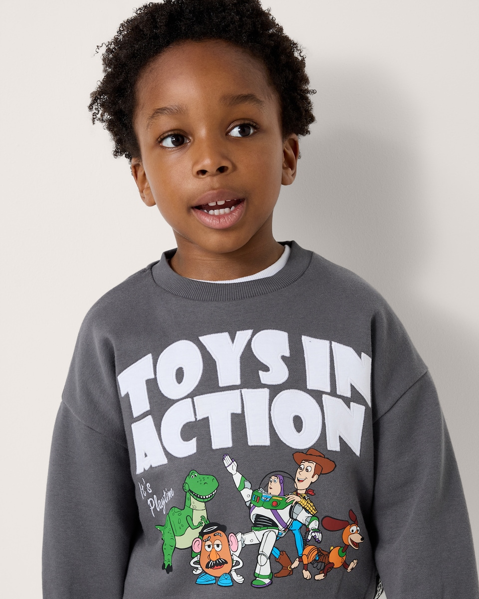 image 1 of Disney Toy Story Cotton Rich Sweatshirt in Grey