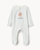 image 1 of F&F Baby Pure Cotton Striped I Love My Daddy Sleepsuit in White
