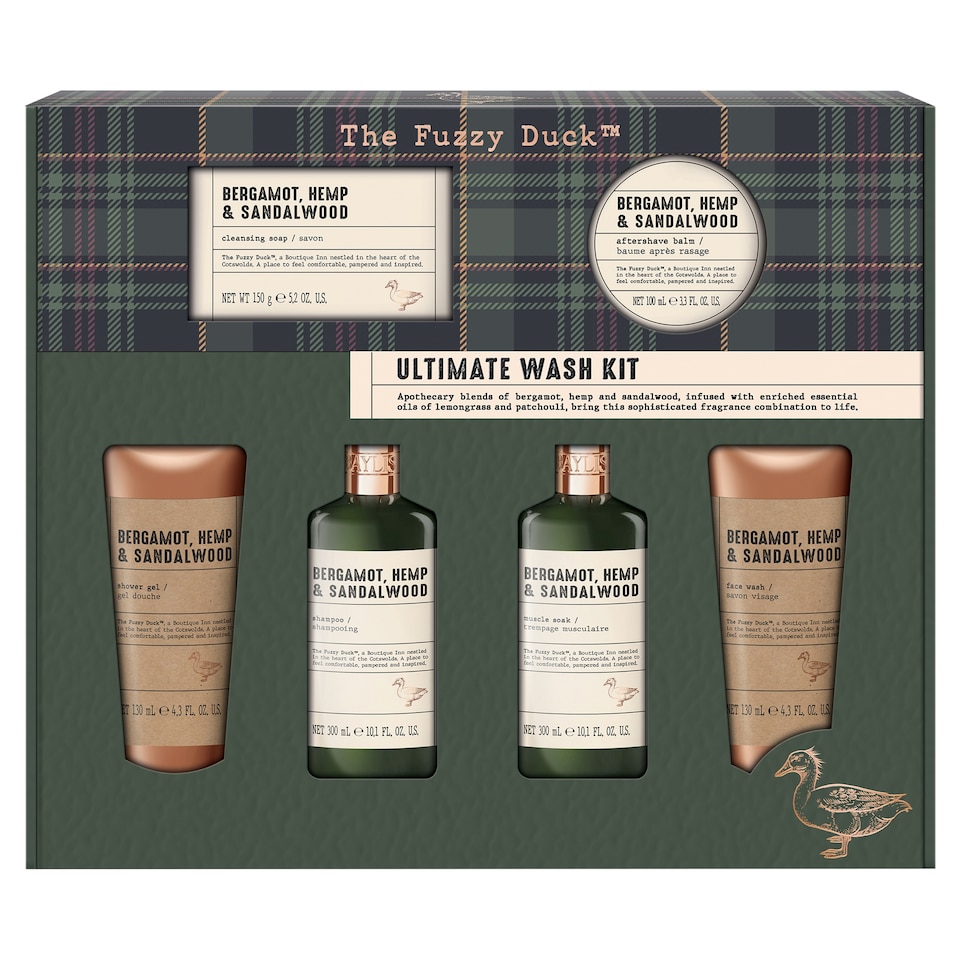 image 1 of Baylis & Harding The Fuzzy Duck Bergamot, Hemp & Sandalwood Men's Ultimate Wash Kit Gift Set