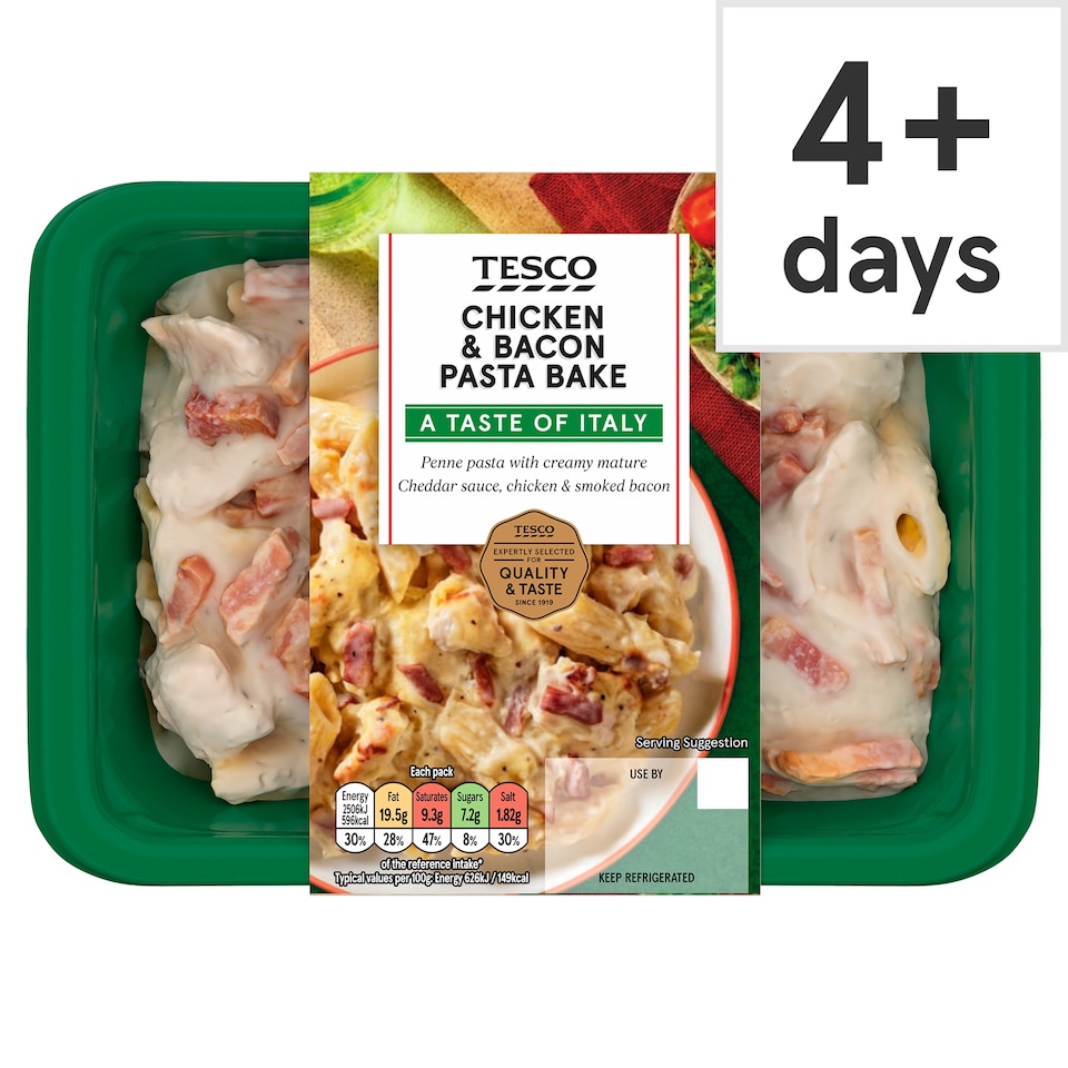 Tesco Chicken & Bacon Pasta Bake 400G