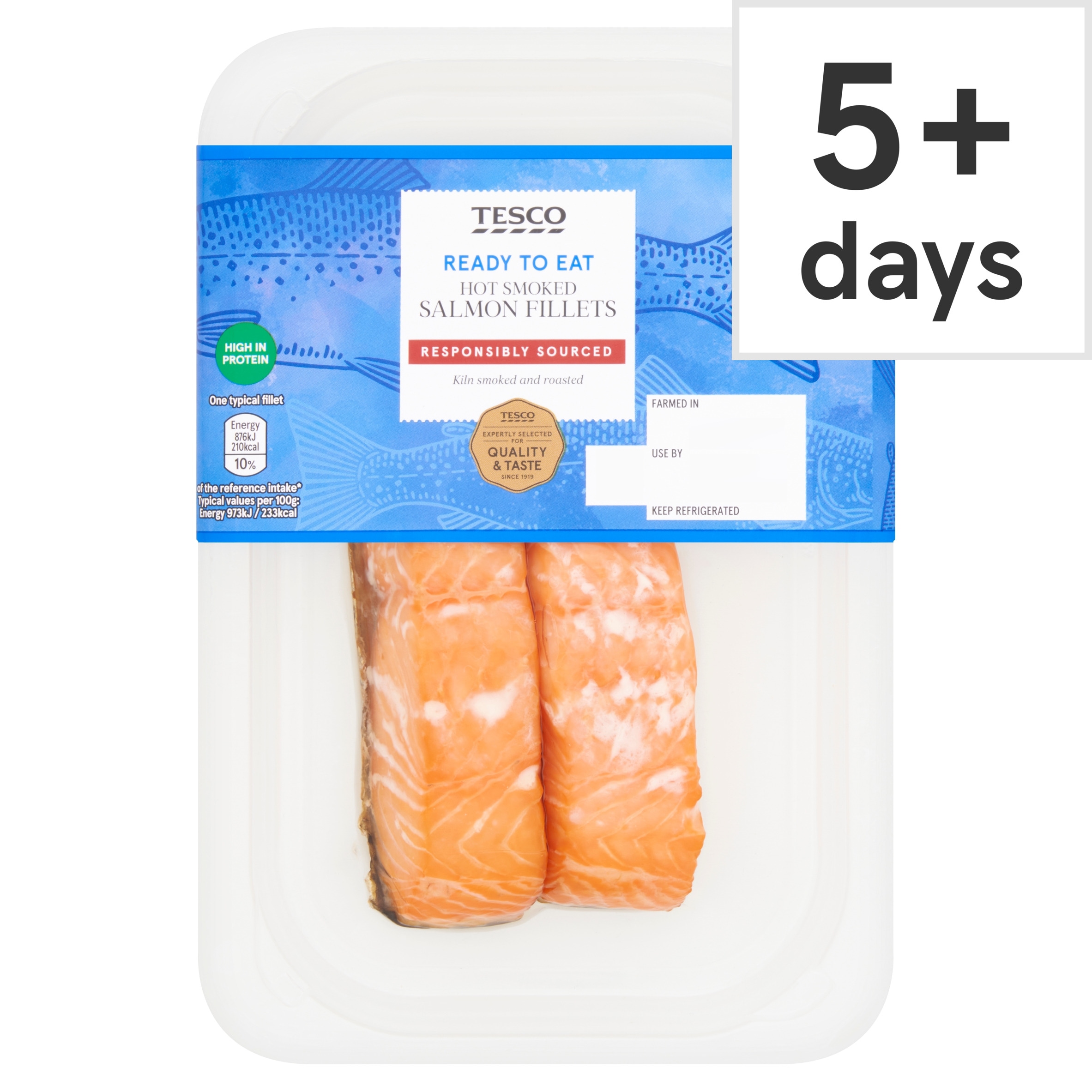 Tesco Hot Smoked Salmon Fillets 180G