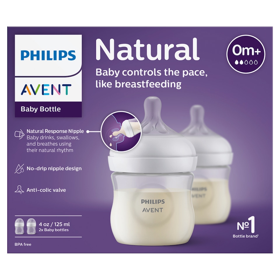 image 1 of Philips Avent Natural Response Bottle 0m+ 2 x 125ml