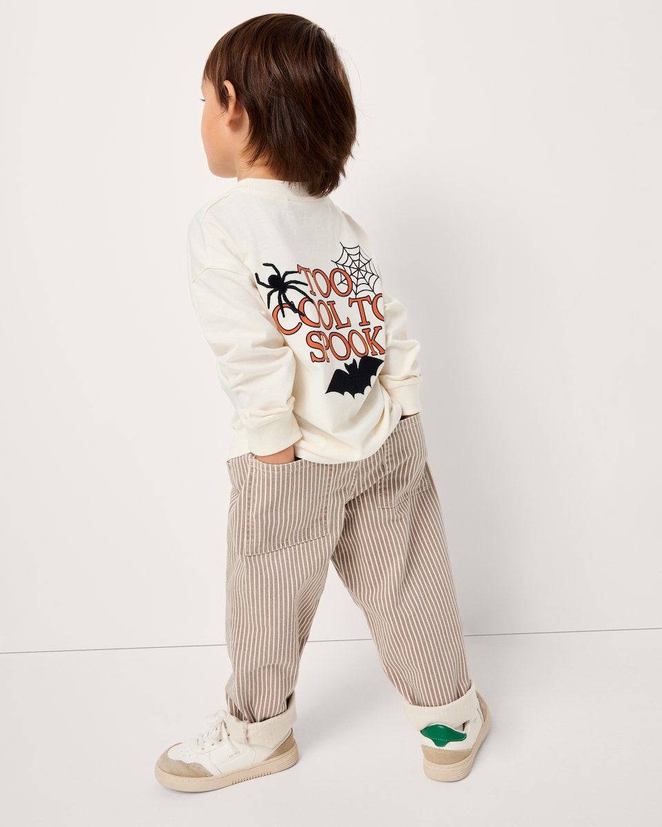image 1 of F&F Boys Pure Cotton Spooky Season Top in Cream