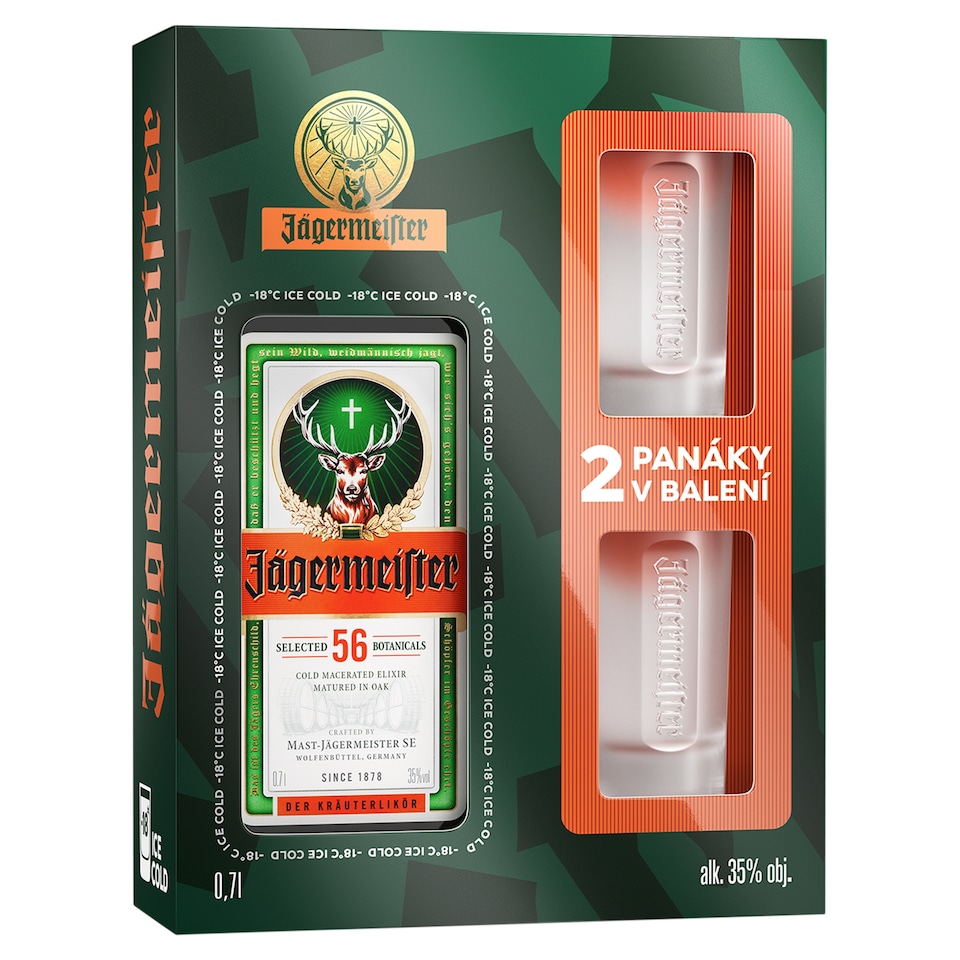 Jägermeister 35% 700 ml + 2 poháre