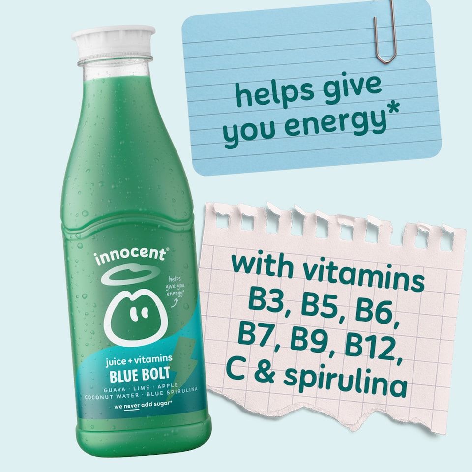 image 1 of Innocent Plus Blue Bolt Guava & Lime Juice with Vitamins 750ml