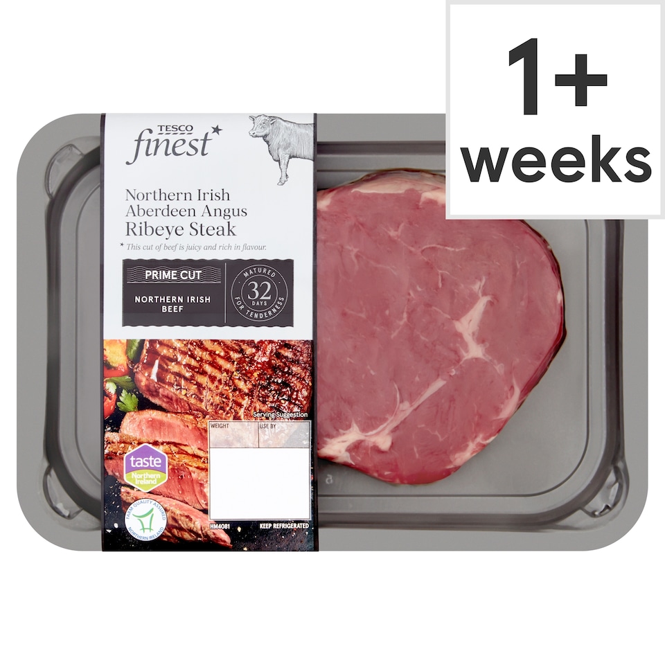 Tesco Finest Northern Irish Aberdeen Angus Ribeye Steak 227g