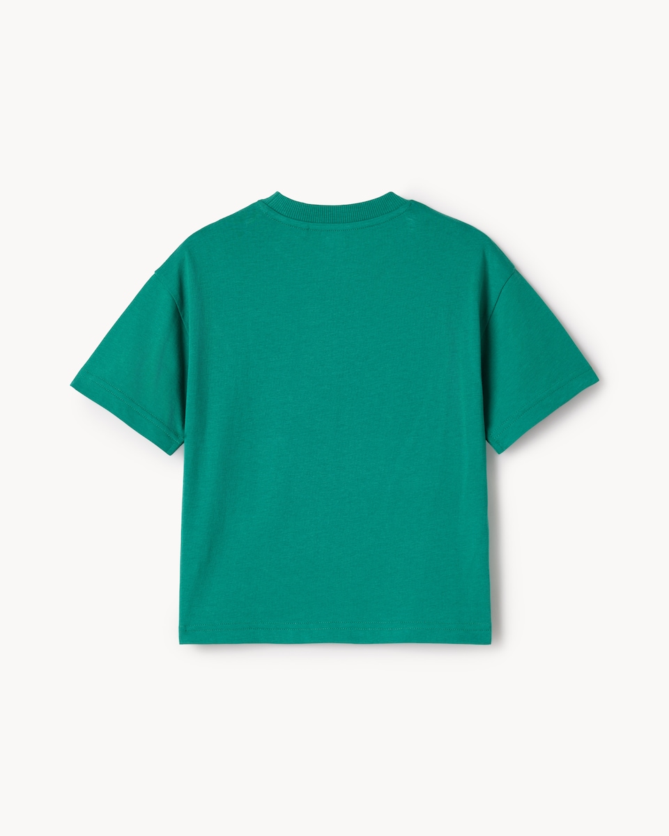image 1 of F&F Boys Pure Cotton New York T-Shirt in Green