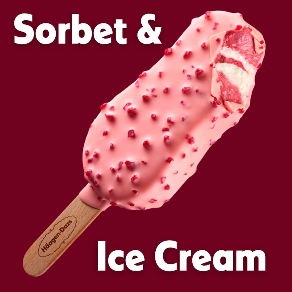 image 1 of Haagen-Dazs Peach & Raspberry Ice Cream Stick Bar 3x80ml