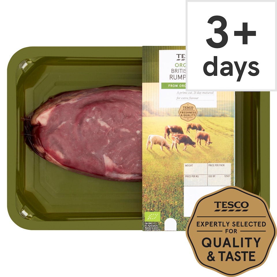 Tesco Organic Beef Small Rump Steak
