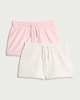 image 1 of F&F Girls 2-Pack Pure Cotton Lace Trim Shorts in Multi Pink