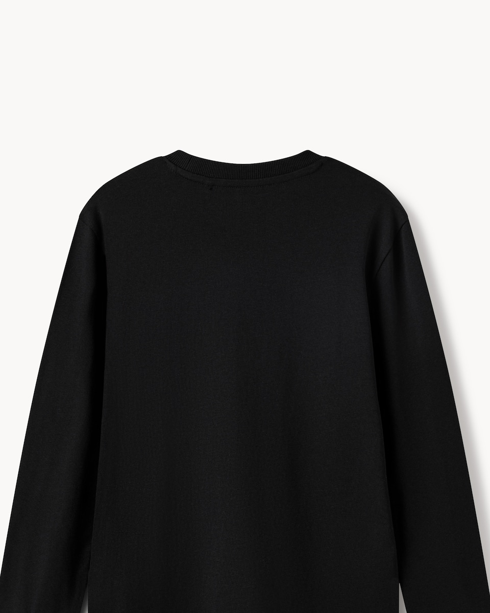 image 1 of F&F Boys Pure Cotton Long Sleeved Top in Black