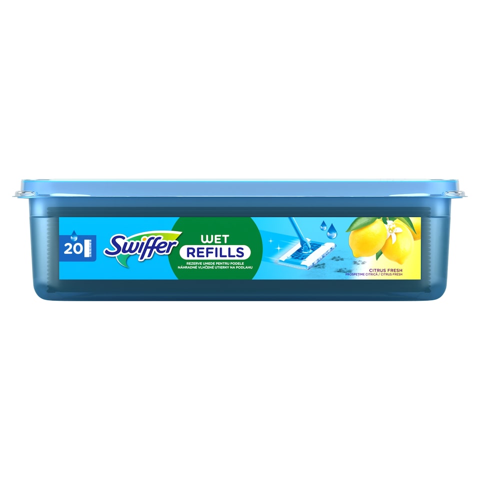 image 1 of Swiffer Náhradné vlhčené utierky s vôňou Lemon, 20 ks