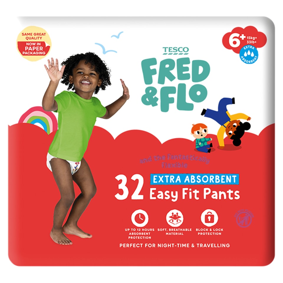 Fred & Flo Flexible Easy Fit Pants Size 6+ 32 Pack