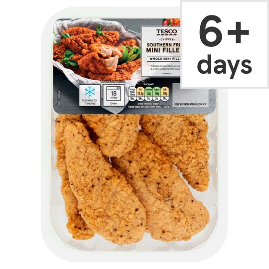 Tesco Southern Fried Breaded Chicken Mini Fillets 305G Tesco Groceries