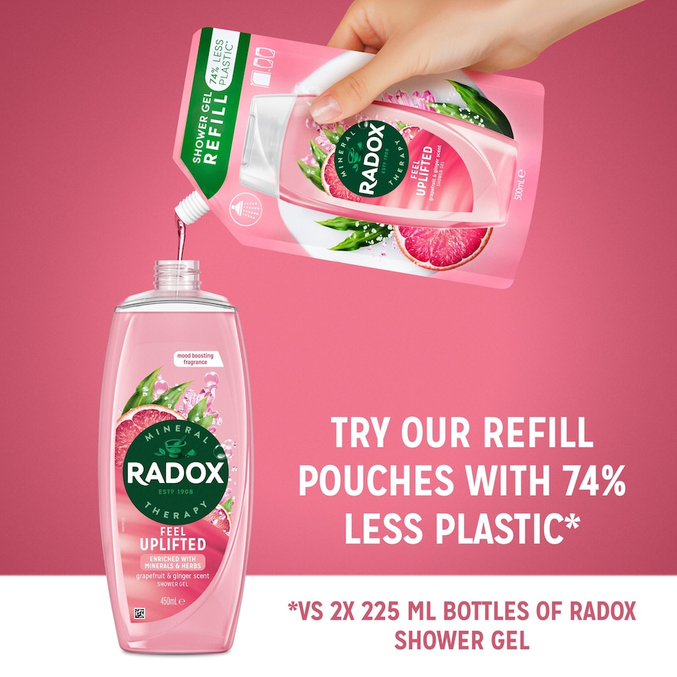 image 1 of Radox Grapefruit & Ginger Feel Uplifted Shower Gel Body Wash 450ml