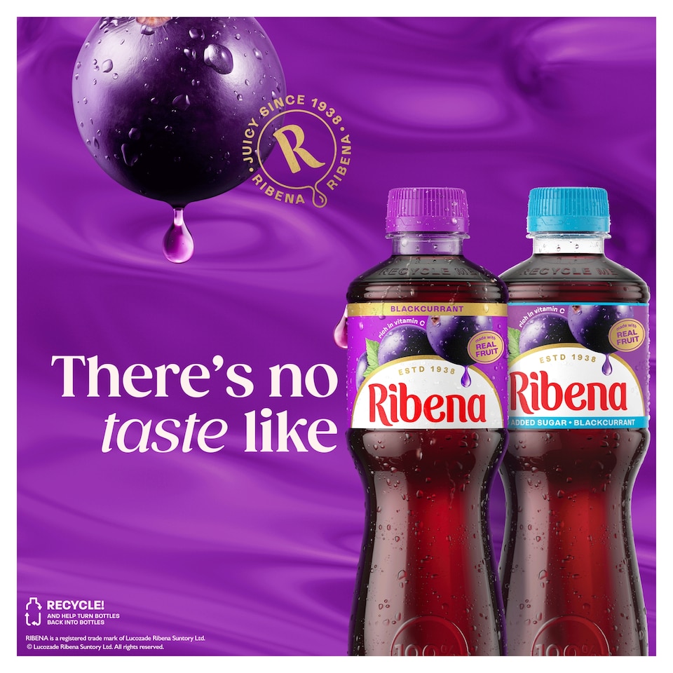 image 1 of Ribena Blackcurrant Juice Drink No Added Sugar 500ml
