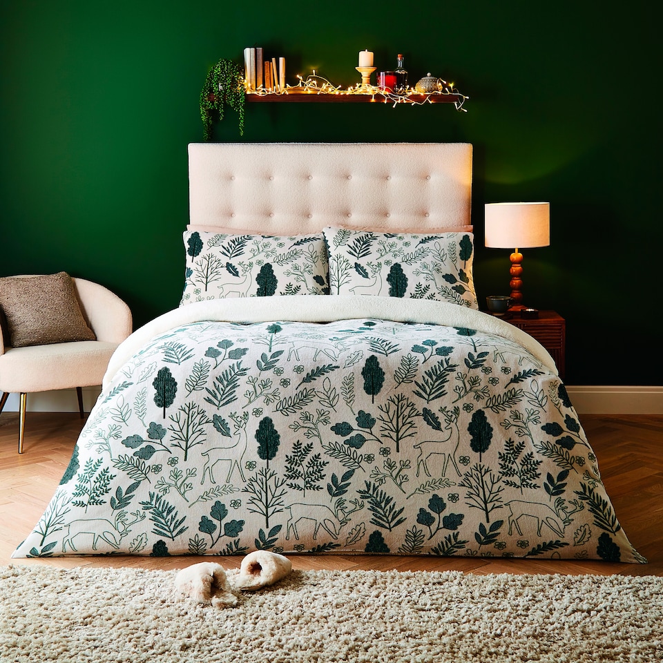 image 1 of Silentnight Woodland Cream Cosy Bedding Set King Size