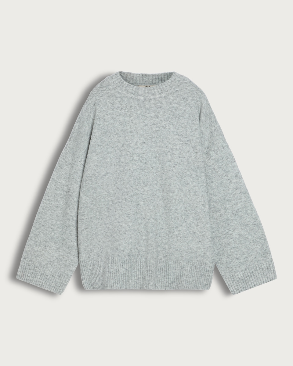 F&F Knitted Slouchy Jumper with Wool in Mink