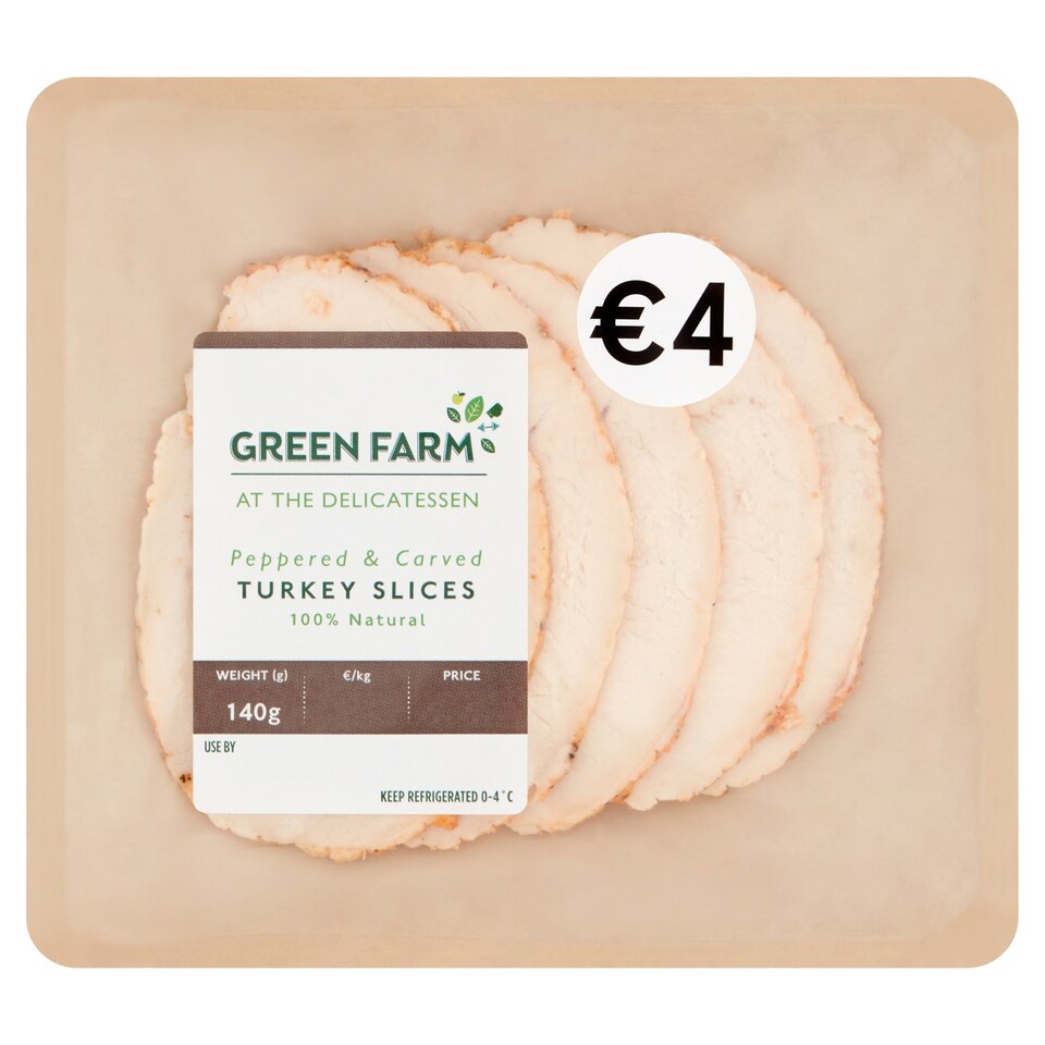Green Farm Deli Peppered And Carve Turkey Slices 140G