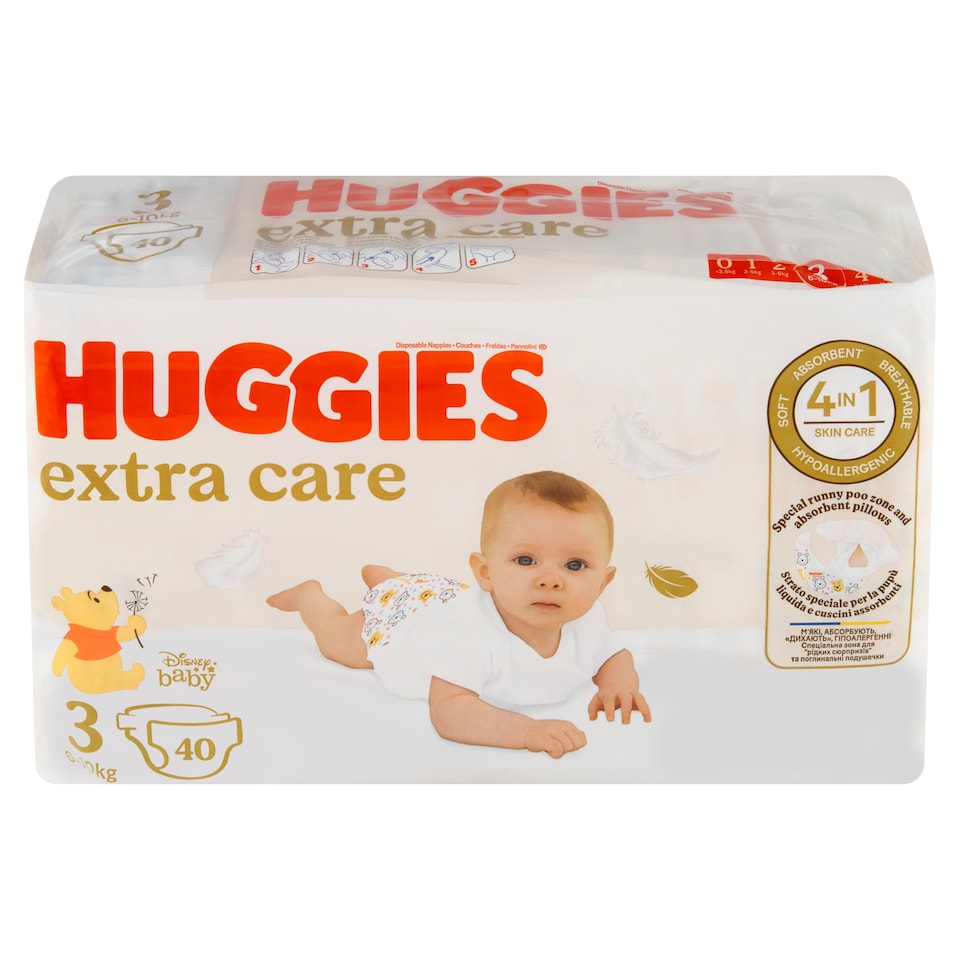 image 1 of Huggies Extra Care Diapers Size 3, Children 6-10 kg 40 pcs