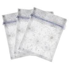 Tesco Silver Snowflake Favour Bags