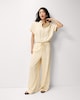 image 2 of F&F Modal Rich Pinstripe Short Sleeved Shirt in Cream