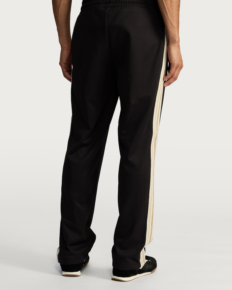 image 1 of The F&F Edit Woven Side Stripe Drawstring Joggers in Black