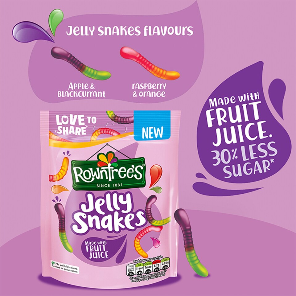 image 1 of Rowntree's Jelly Snakes Sweets Sharing Bag 115g