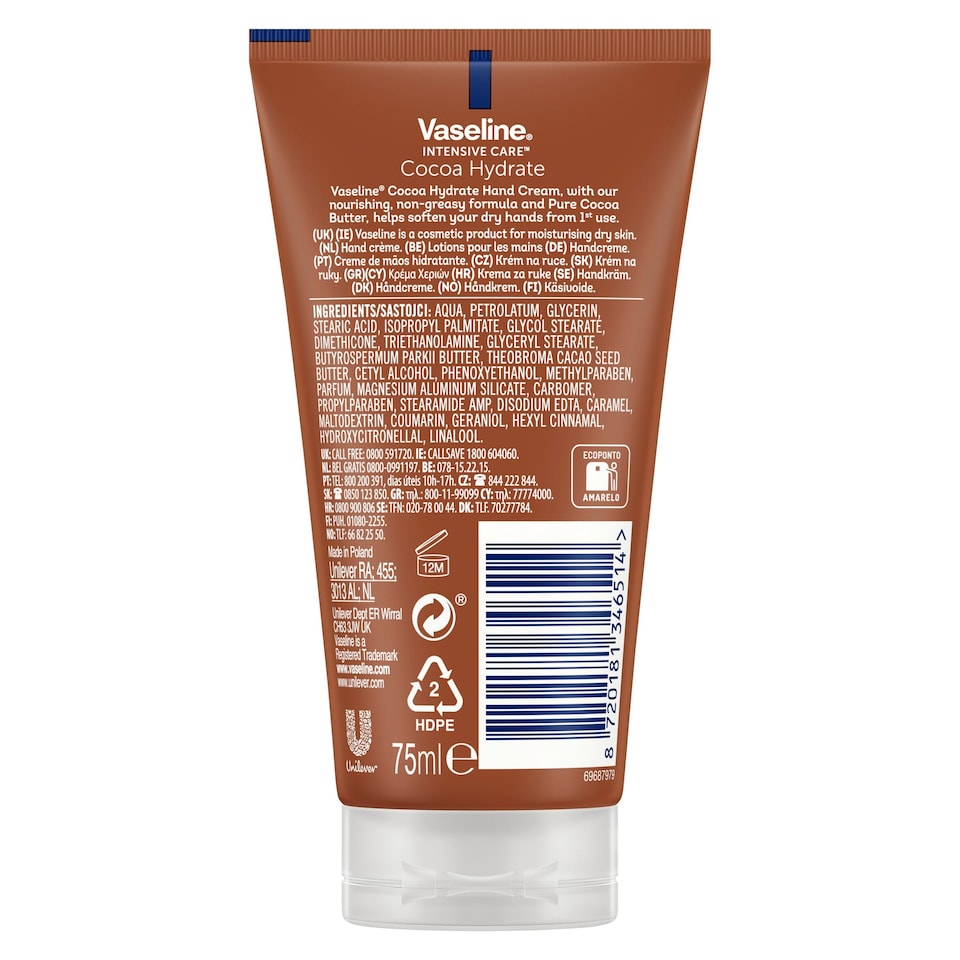 image 1 of Vaseline Cocoa Hydrate Hand Cream 75Ml