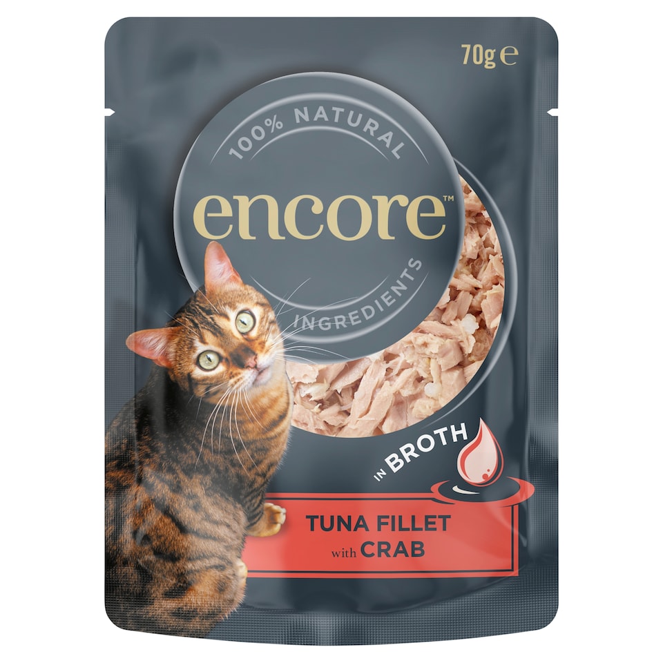 image 1 of Encore Tuna Fillet with Crab in Broth Cat Food 70g