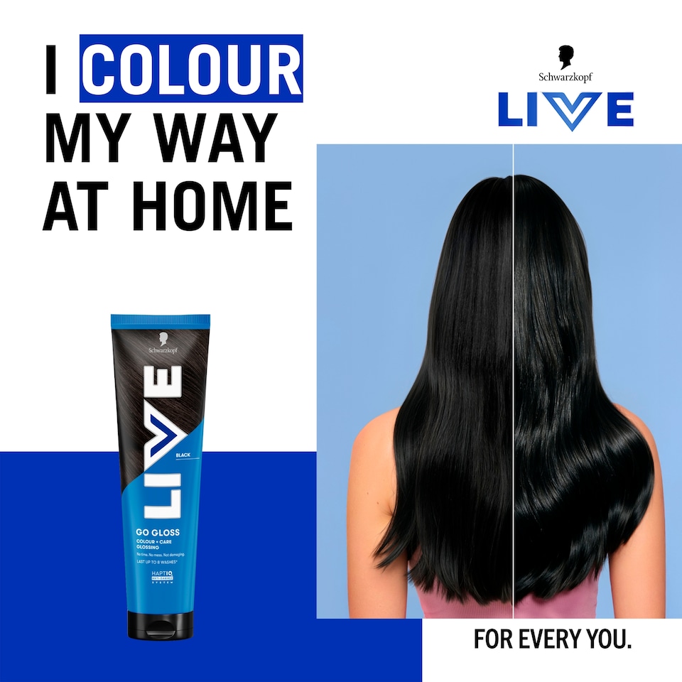 image 1 of Schwarzkopf LIVE Go Gloss Onyx Colour & Shine Hair Gloss 150ml
