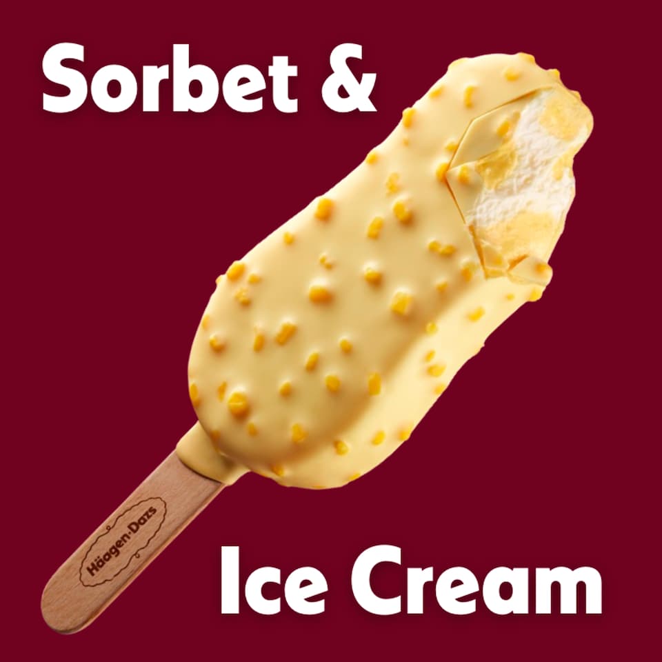 image 1 of Haagen-Dazs Mango and Passion Fruit Stick Bar Ice Cream 3x80ml