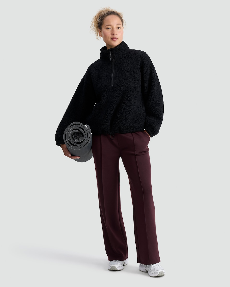 image 1 of F&F Active Fleece Half Zip Jacket in Black