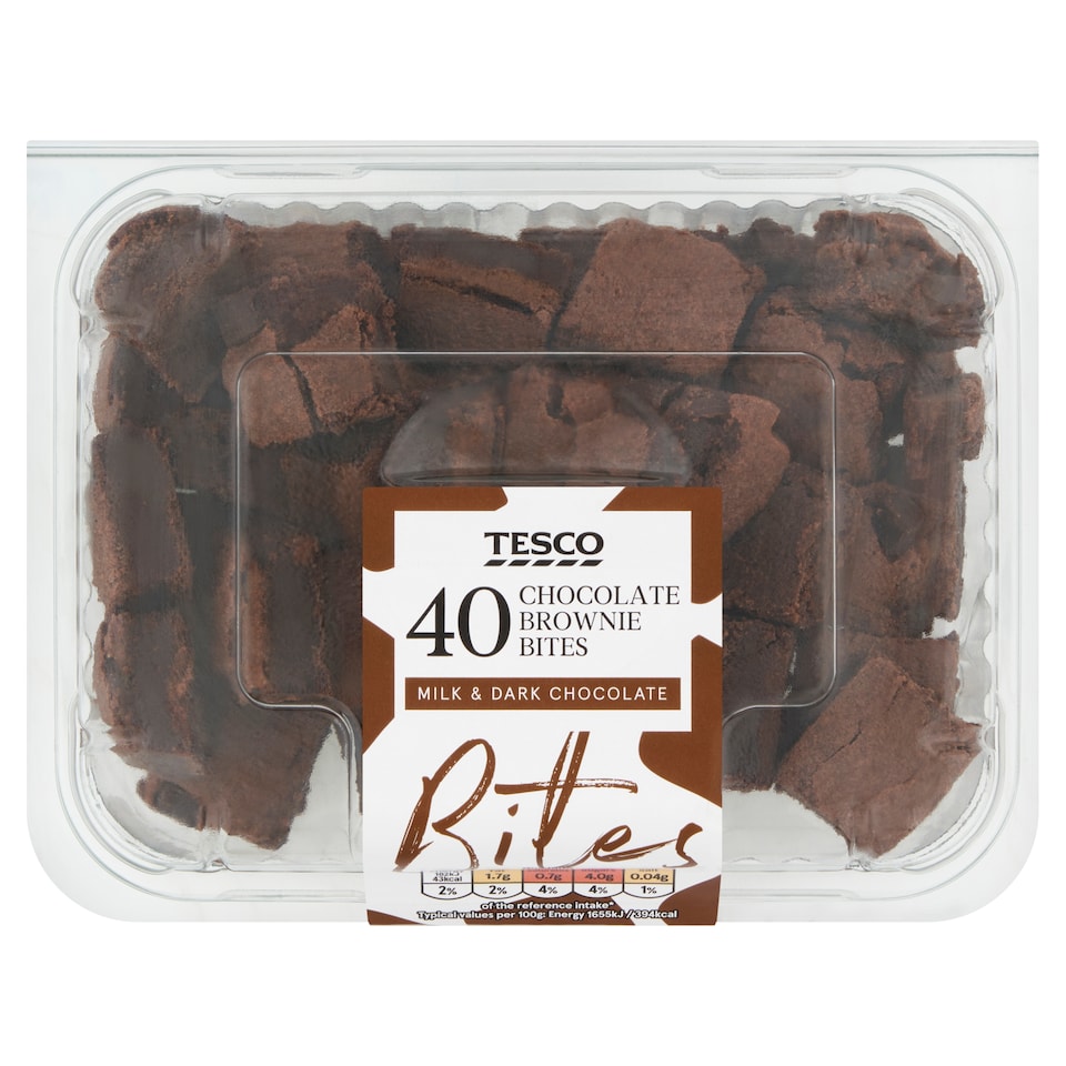 image 1 of Tesco 40 Chocolate Brownie Bites