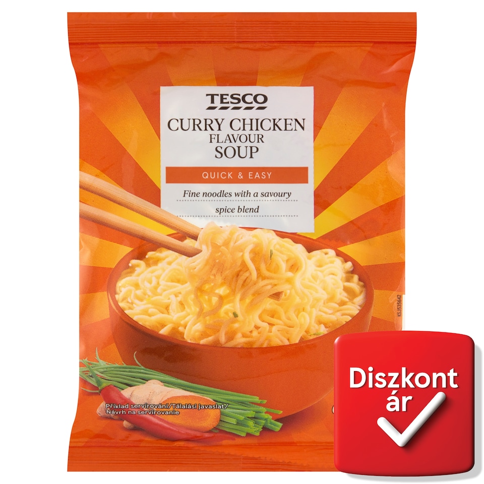 Tesco instant tésztaleves csirke curry ízzel 65 g