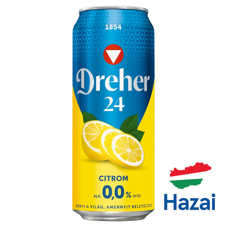 Dreher 24 Lemon Non-Alcoholic Light Beer and Lemon-Flavored Drink Mix 0,0% 0,5 l